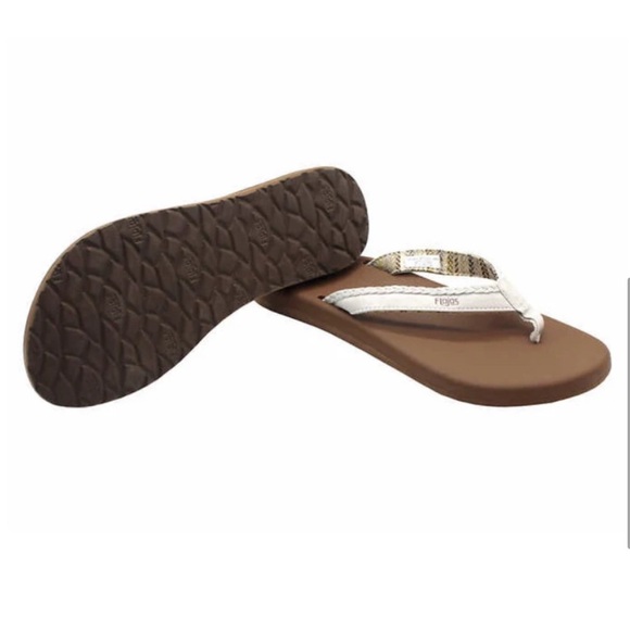 Flojos Women's Flip Flops | Various Sizes: 6, 9 | Brown Ivory Tan | $12.00 - Picture 4 of 6